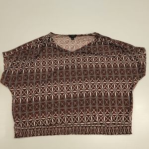 Ann Taylor Factory Dolman blouse with rouch band waist.